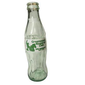 1997 GREENWOOD ROUND UP CLUB 50TH ANNIVERSARY 8 OUNCE GLASS COCA COLA BOTTLE